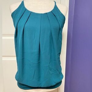 Maurice’s size small top, dark green, cinch tie at neck